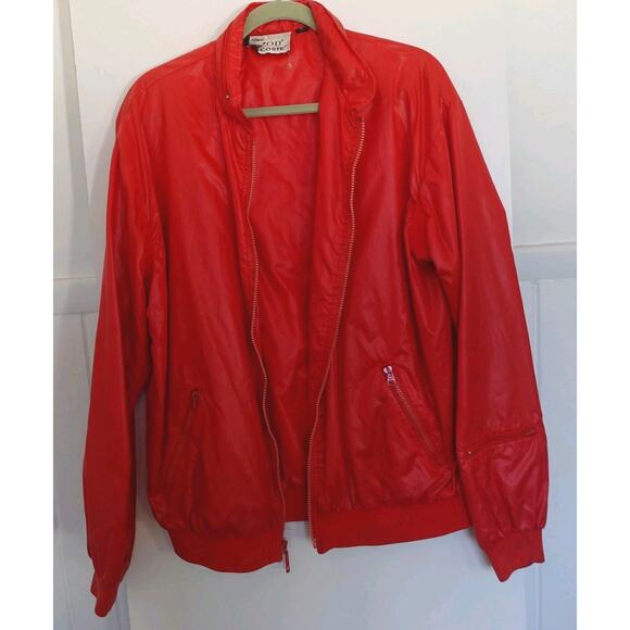 Vintage Izod Lacoste Jacket Mens XL Red Nylon Retro 80s Full Zip Windbreaker - Picture 5 of 13